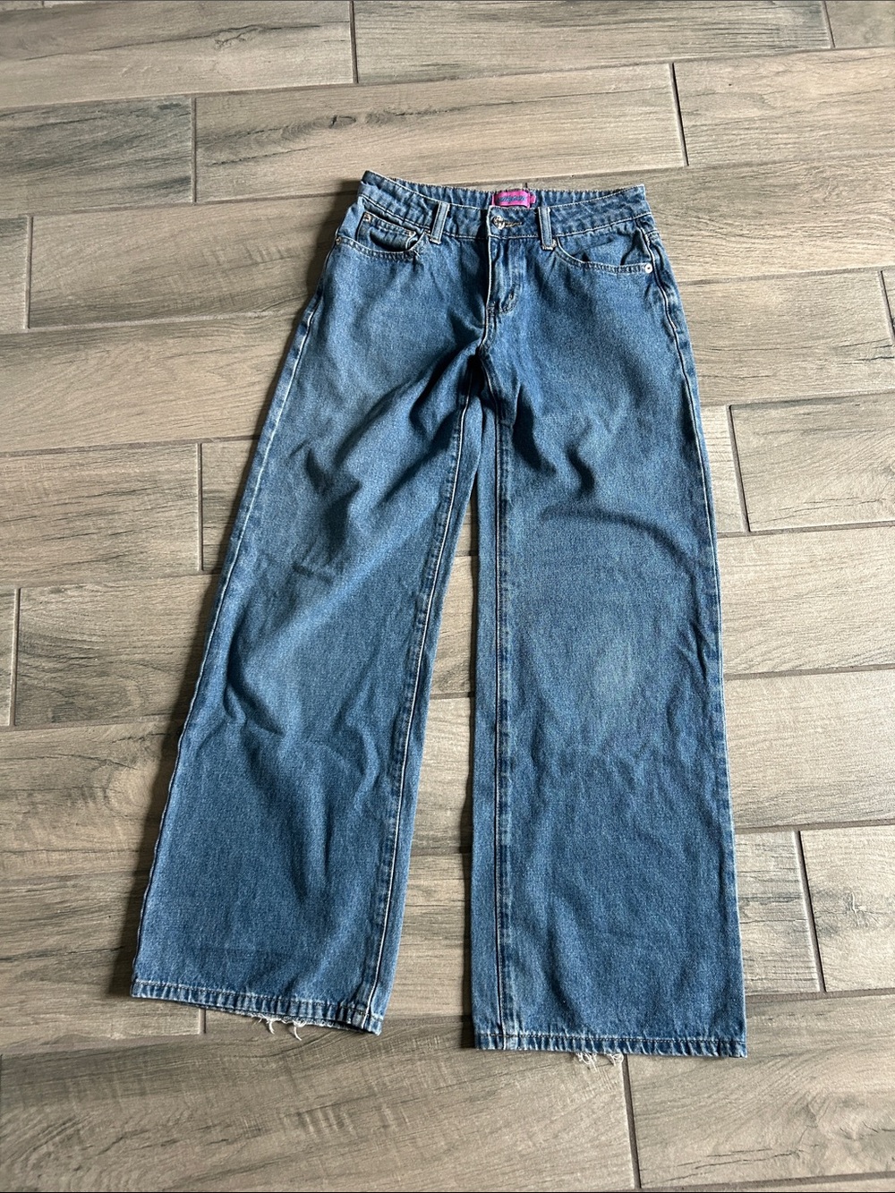 Edikted Wide-Leg Denim Jeans in Blue